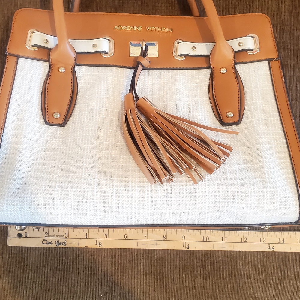 Adrienne Vittadini Brown and White Satchel
